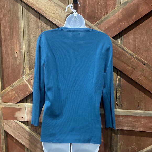 Spence Turquoise Teal Career Wear Blouse Mock Camisole Women Large Mature - Picture 4 of 11